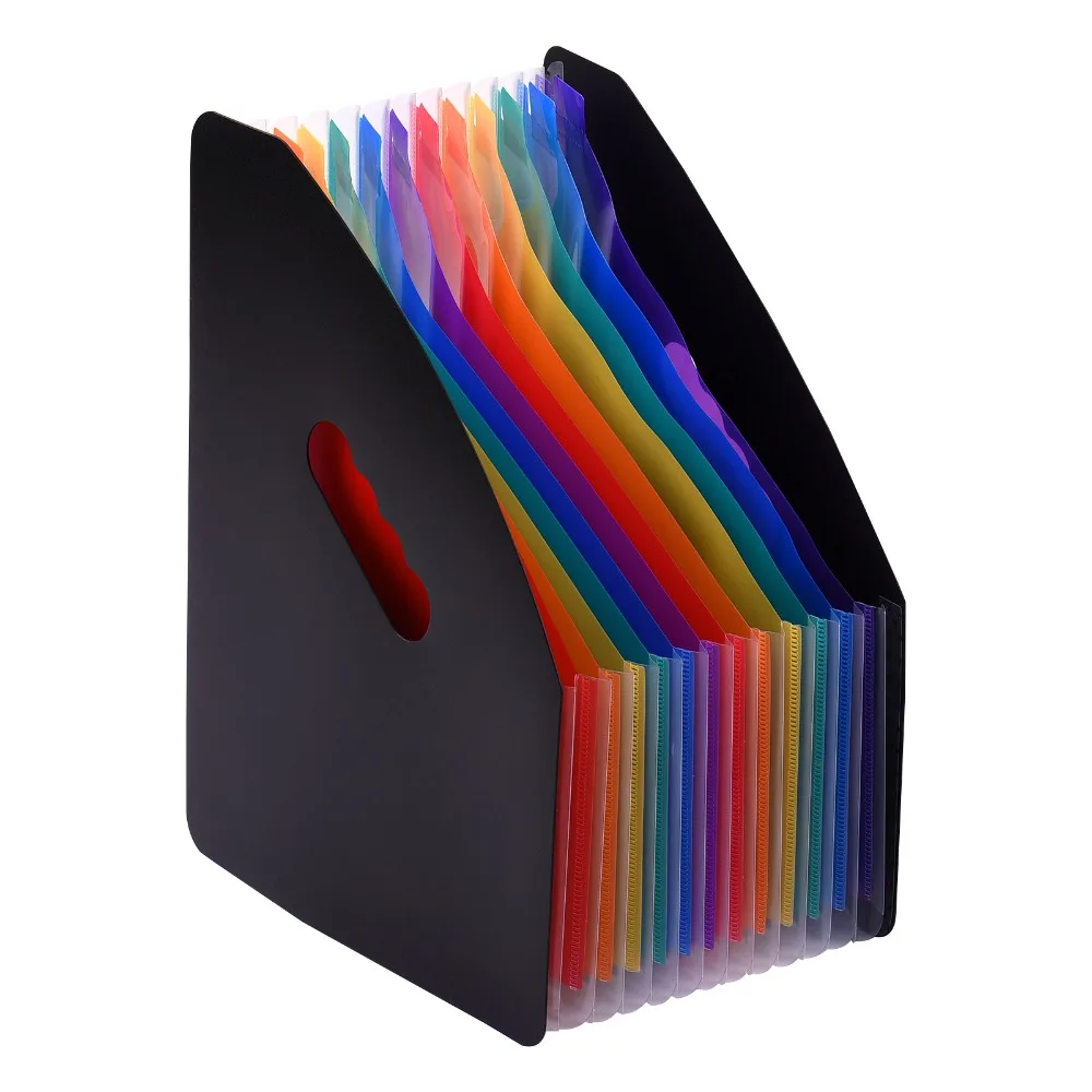 Practical PP Expanding File Folder 12 Pockets Portable File Organizer Self Standing Space Saver Document Organizer Book