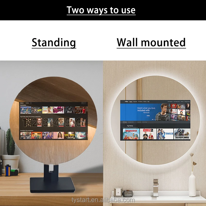 

Лидер продаж OEM ODM современный дизайн умное зеркало Airplay освещенное косметическое зеркало для макияжа с динамиком голосового управления