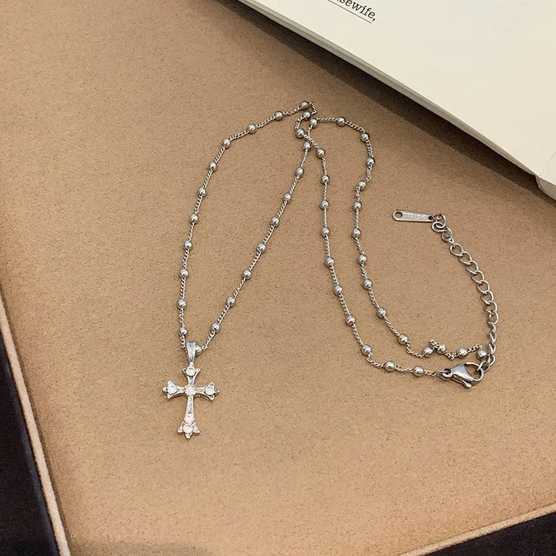 جديد فاخر الزركون الصليب قلادة قلادة طويلة للنساء سلسلة الترقوة سترة سلسلة مجوهرات اكسسوارات