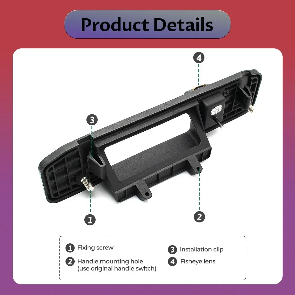 AHD 1080P Car Rear View Trunk Handle Camera For Mercedes Benz ML350 W176 W205 X156 GLK X204/200 /260 /300 C Class C202 C250D CLA