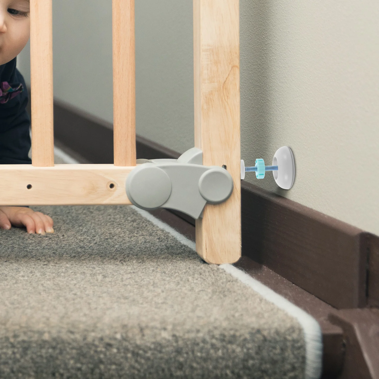 1 مجموعة قابل للتعديل بوابة سلامة الطفل مجموعة أدوات الدرج المدخل الحرس السكك الحديدية الصلب Abs المغزل قضبان استبدال أجزاء للأطفال #6