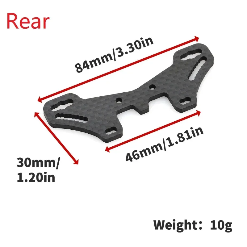 Koolstofvezel Voor en Achter Shock Tower Plaat voor Tamiya TT02S TT02SR TT-02 Type-S TT-02 Type-SR 1/10 RC Auto Upgrade Onderdelen