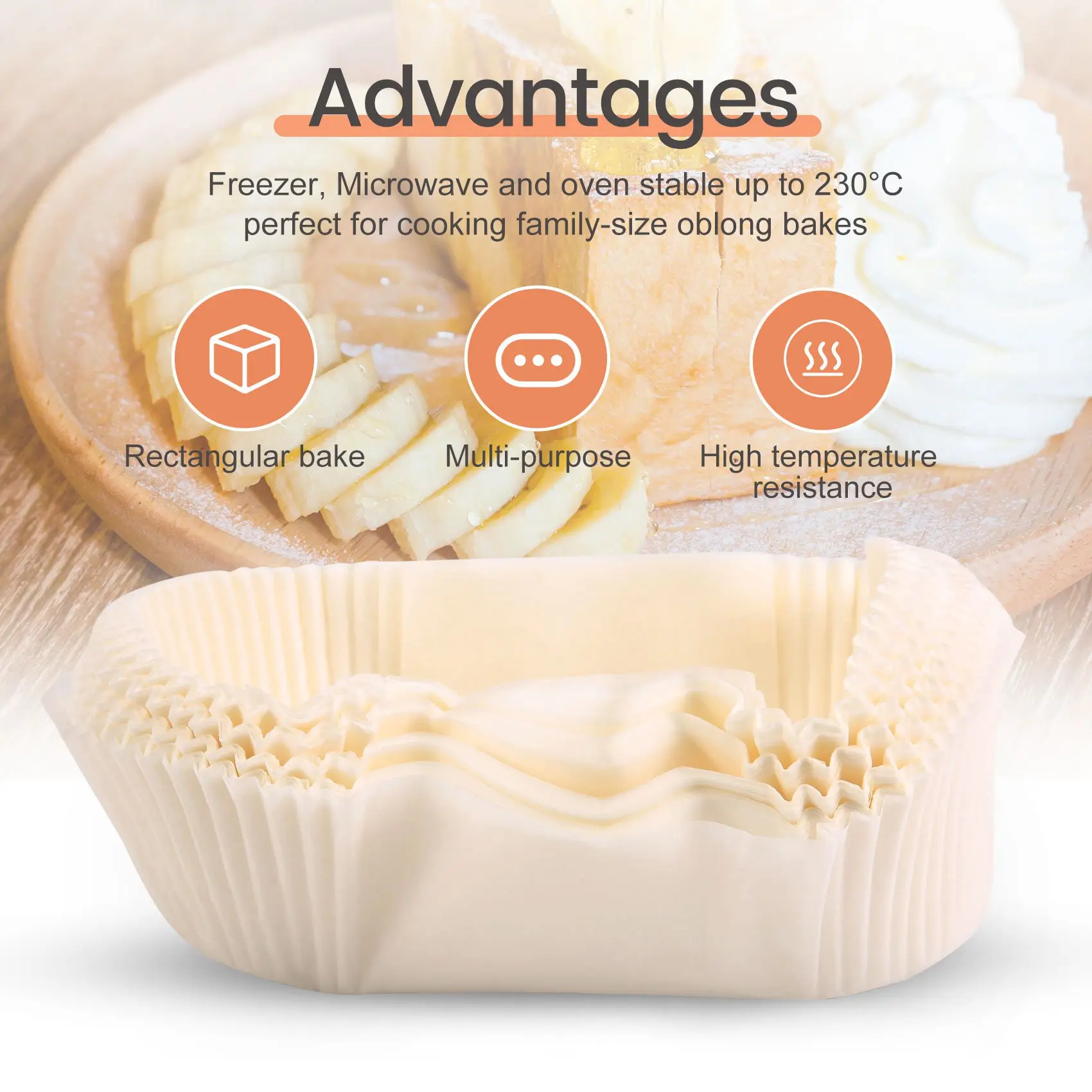 AT19-Greaseproof Loaf Tin Liners Straight Edge Baking Parchment Paper Non Stick Cake Pans Cake Tin Liner