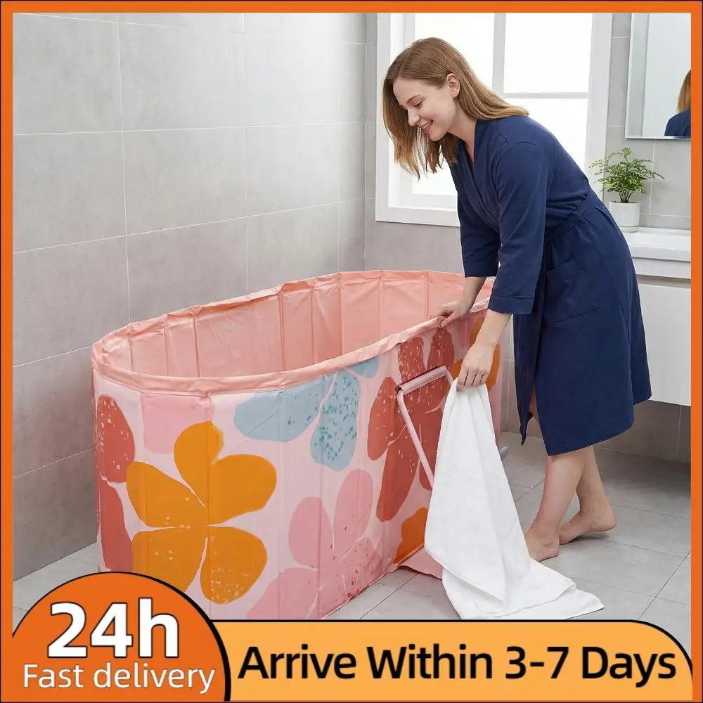 

47 Inch Portable Bathtub 5-Layer Insulated Liner Foldable Bathtub for Athletes for Shower Baths at Home Indoor & Outdoor