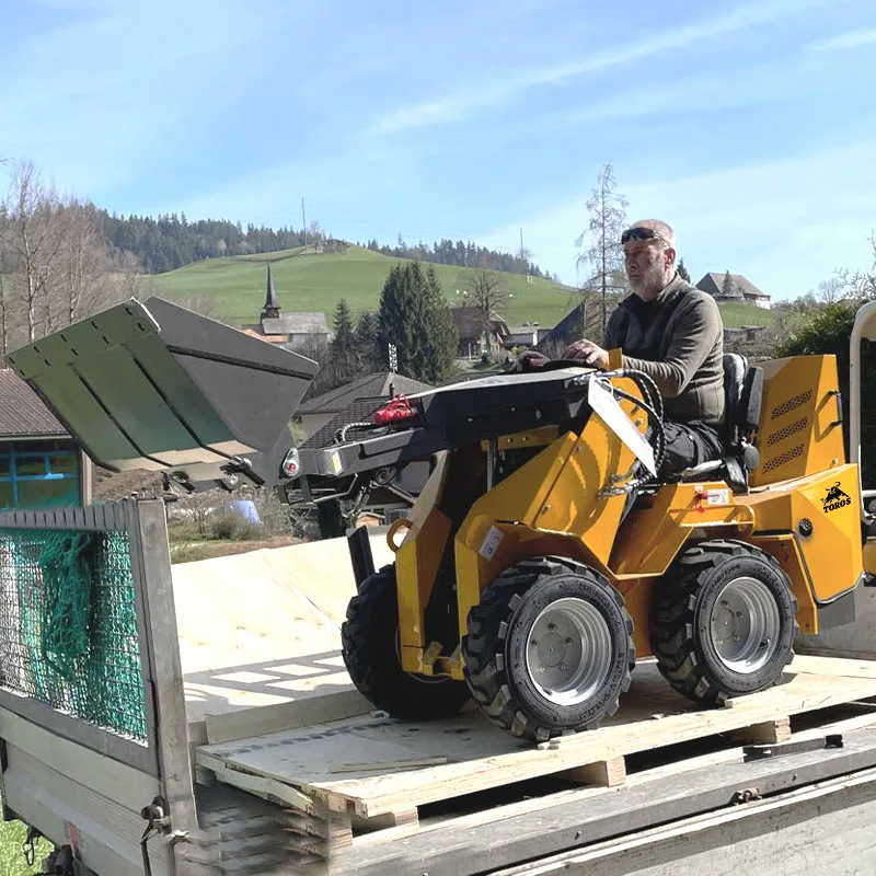 2025 New Small Skid Steer Front End Loader With Bucket Mini Skid Steer Loader Attachment Skidsteer Bagger Mini Mini Skid Steer