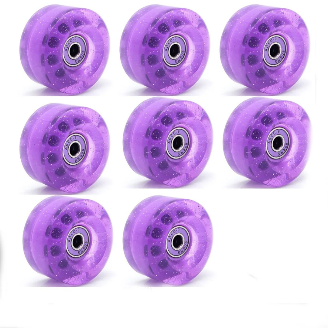 8 Pack 58*32mm No Light Indoor QUAD Roller Skates Wheels 82A double Line Skates Wheels with Bearings for Double Row Skating