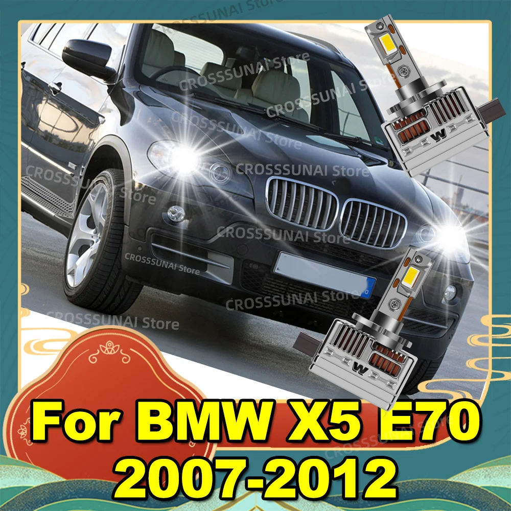 

Светодиодные фары Canbus 50000LM, автоматические лампы, замена ксеноновой лампы 6000K для BMW X5 E70 2007 2008 2009 2010 2011 2012