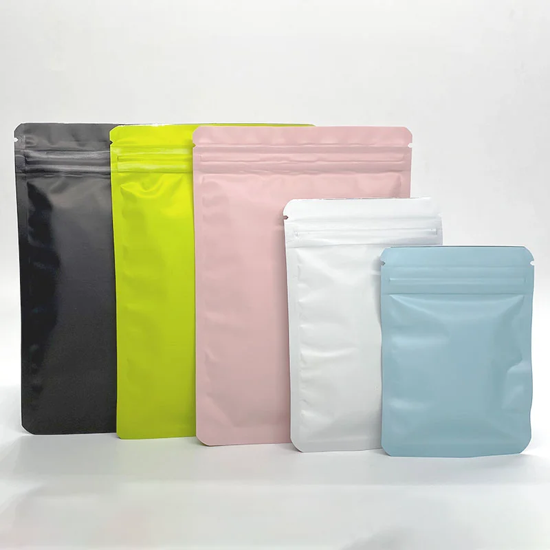 100 colorful bags, self-sealing bags, tea fresh-keeping bags, dried fruit aluminum foil stand-up bags, ready for sale