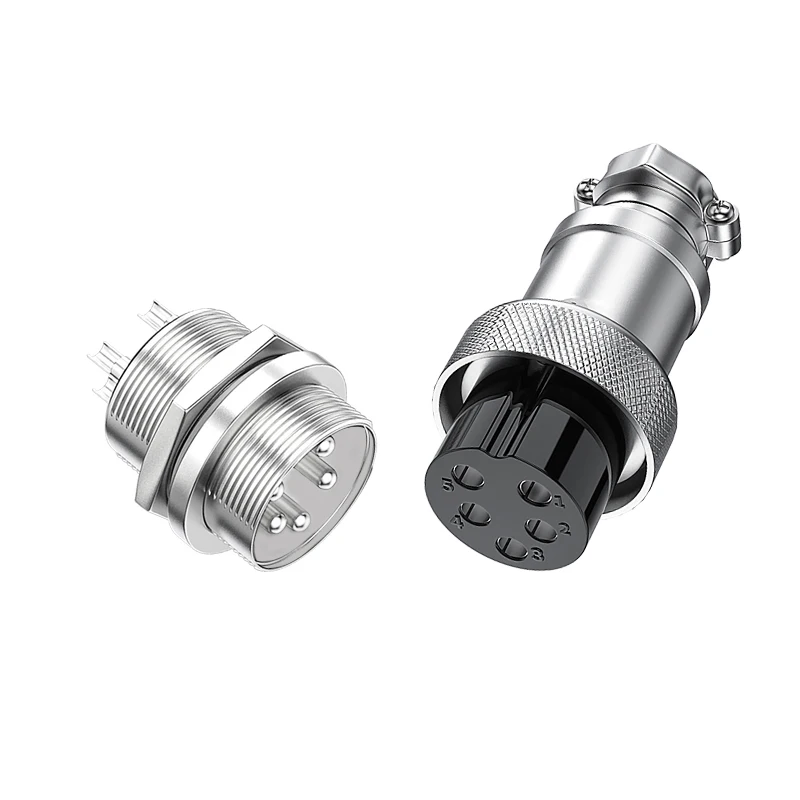 Aviation Connector Copper Silver Plating GX16 2P 3P 4P 5P Waterproof Male Female Plug Socket Metal Fittings Connector