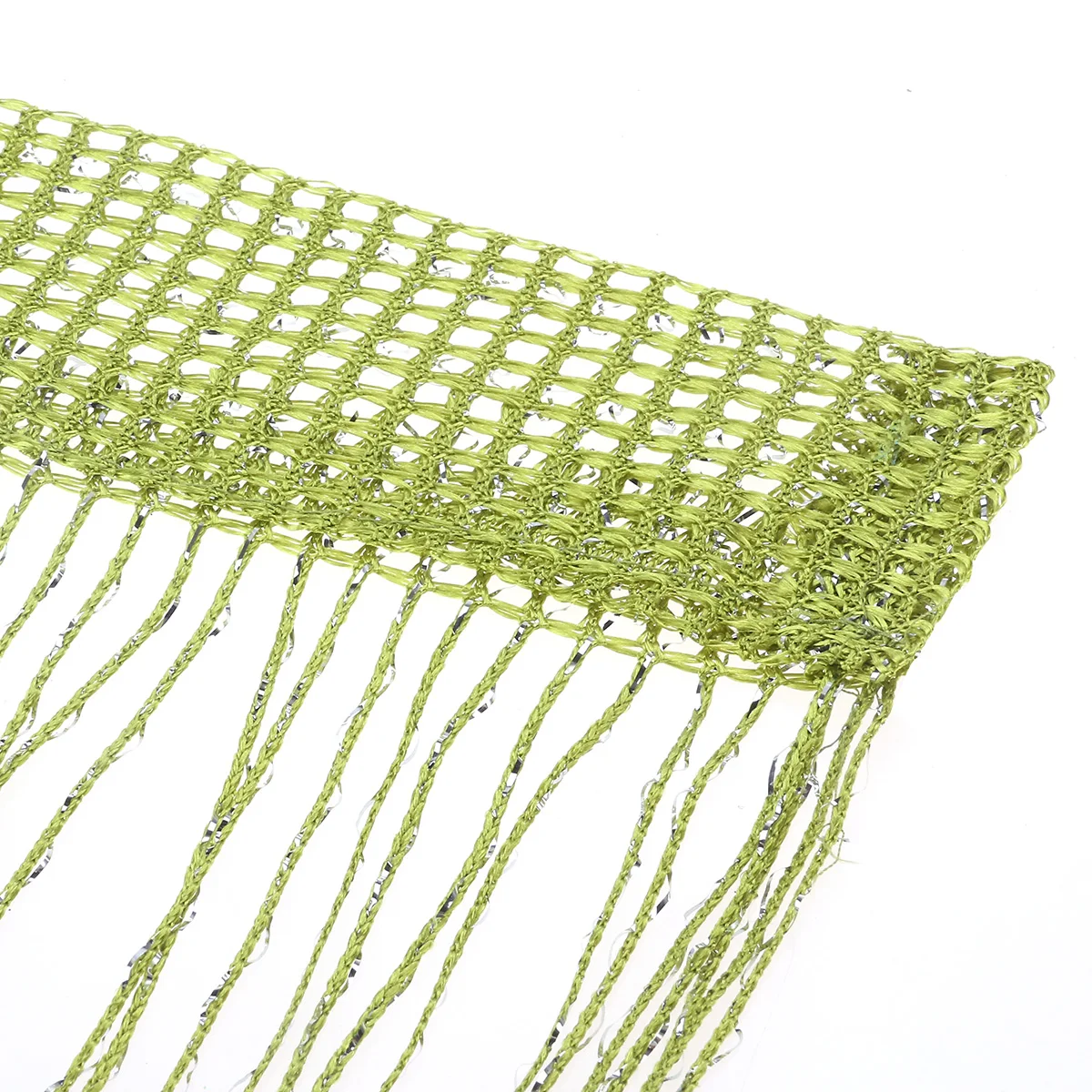 

1pc 2M x 1M Door String Curtain Panel Wall Window Room Divider Tassel Curtain for Home Decoration (Green)