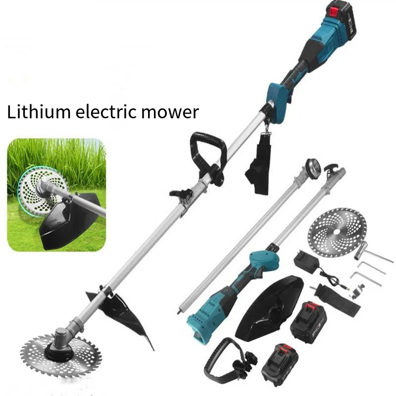 Multifuncional Lithium Battery Lawn Mower para Courtyard, doméstico sem fio elétrico Lawn Mower, portátil Garden Mower