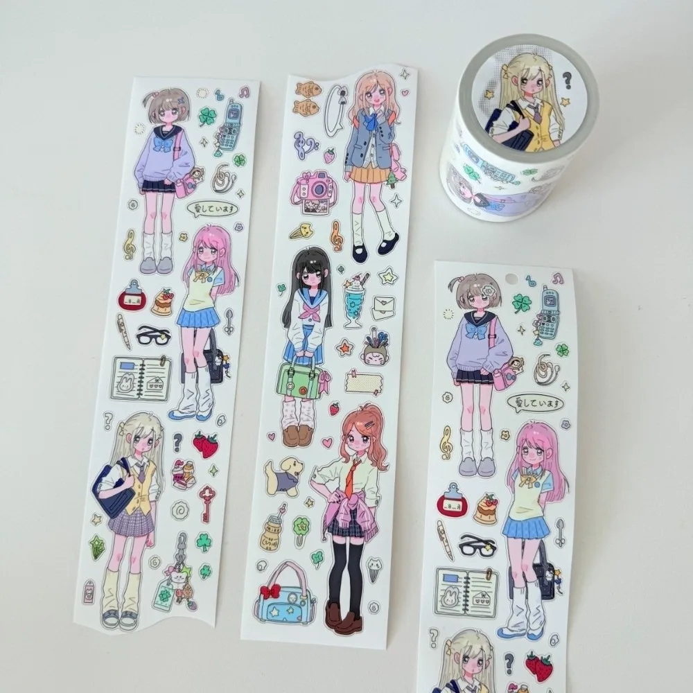 

Энергетическая девушка тема корейские наклейки иллюстрация персонажей мульти-узор ПЭТ наклейка рулон ремесла изготовление клейкая лента для скрапбукинга