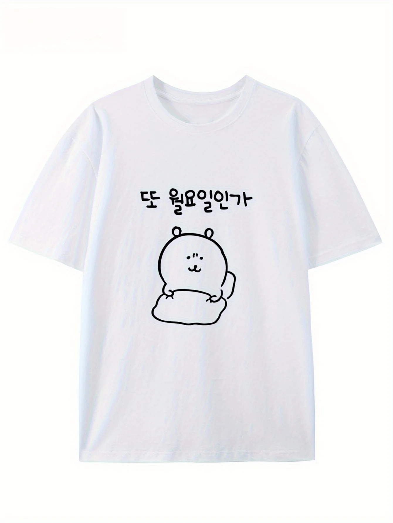 Summer Print Round Neck Breathable for Casual Top Sleeve T-Shirts Fashion Cute Cartoon Aesthetic Clothes Women Clothing