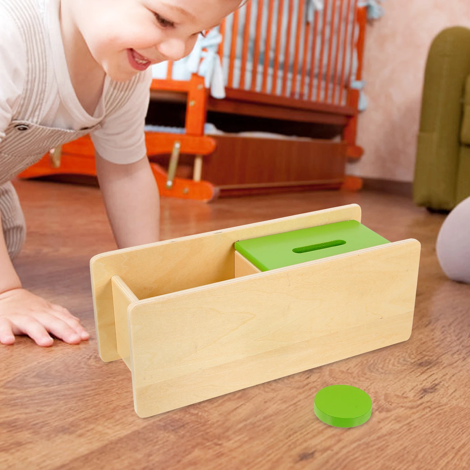 

Wooden Coin Box Shape Sorter Kids Educational Toy Baby Learning Tool Montessori Idea H Eye Coordination Developmental Toys Gift