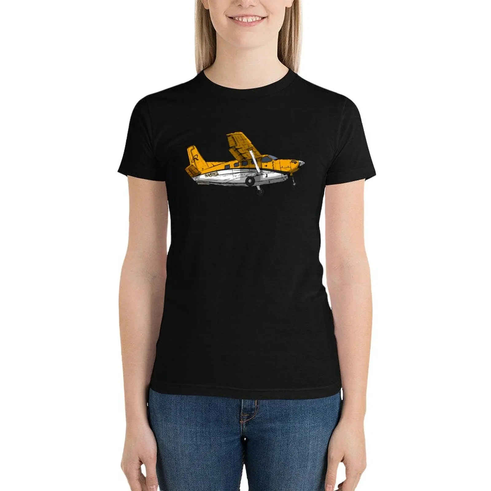 

Parkwater Aviation Quest Kodiak N491KQ T-Shirt plus size tops oversized tshirts woman