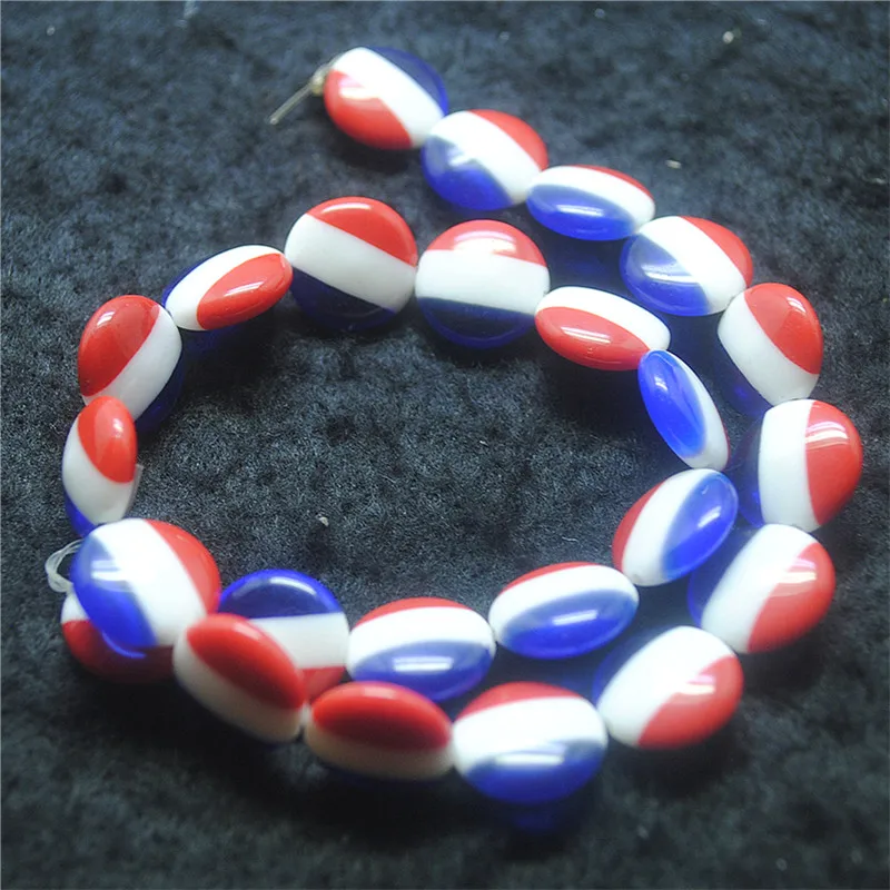 24PCS France Flat Designs Glass Beads Size 12MM DIY Jewelry Accessories For Womens Bracelets Making Parts