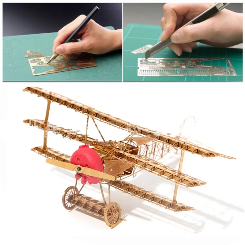 Stylish Gold Metal Airplanes Puzzle set Fun & Challenging DIY Model set for Kids