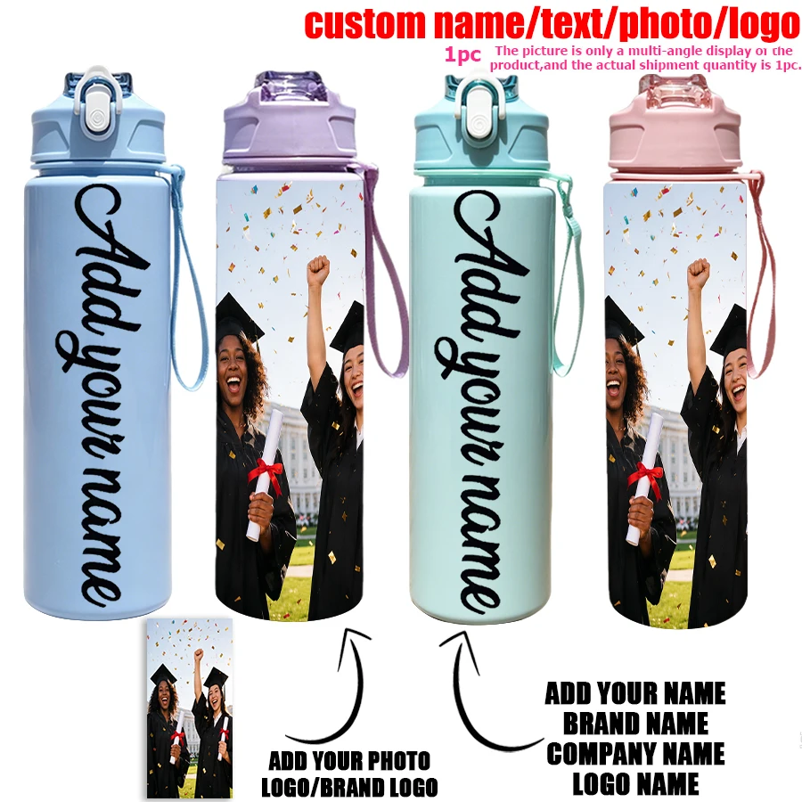 Personalized 25-ounce water bottle, optional name pattern, leak-proof sports kettle, personalized graduation/birthday/back-to-sc