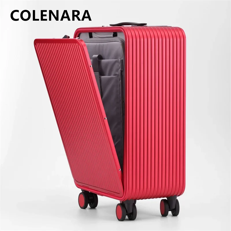 Imagem -02 - Colenara-alumínio Magnésio Liga Trolley Case Mala Masculina Rolando Bagagem Caixa Abertura Frontal Todo o Alumínio 17 20 24