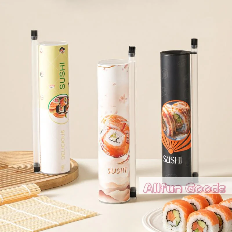 [TG835]Food Grade Sushi Mold Cone Push Up Paper Bucket Package Paper Box Round Sushi Push Box Wich Sauce Straw Bento Accessories