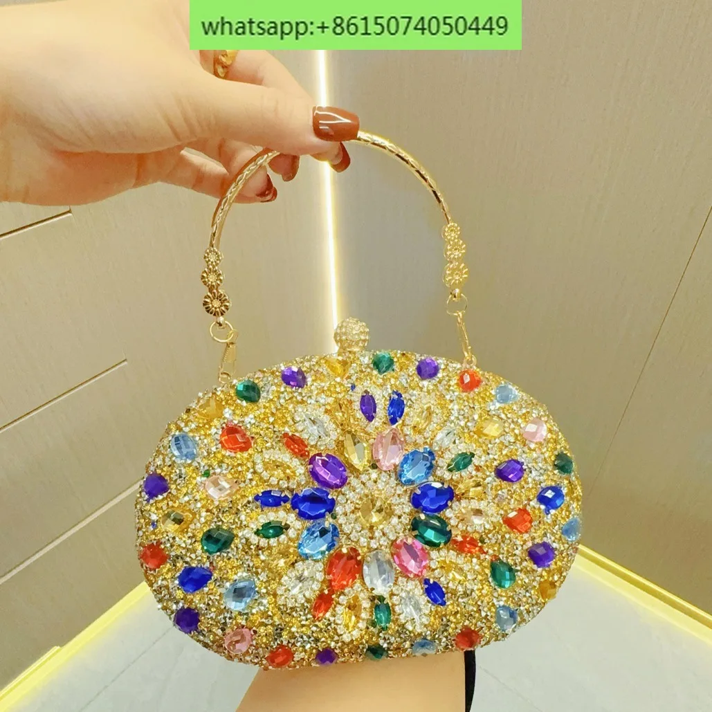 Celebrity texture rhinestone bag women's evening dress banquet clutch bag with diamonds hand-held dinner