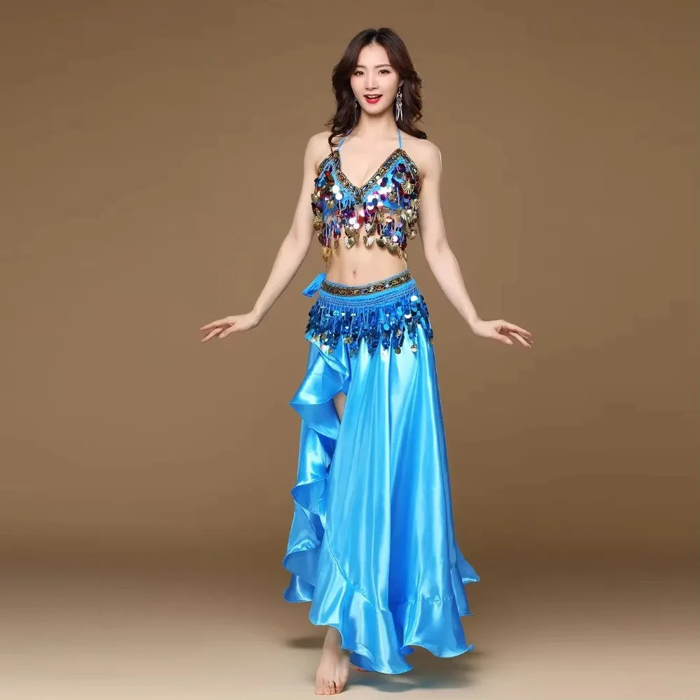 New Adult Lady Women Belly Dance Costume Oriental Bellydance Skirt Stage Performance Bra Belt Skirt Belly Dancing Wear