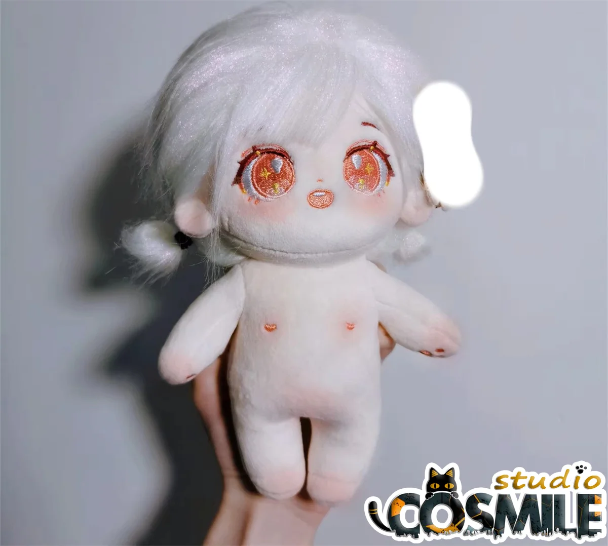 No Attributes Kpop Idol Star Snow Yuki Shiro Angel White Hair Wig Stuffed Plushie 20cm Plush Doll Body Toy Gift OM Sa