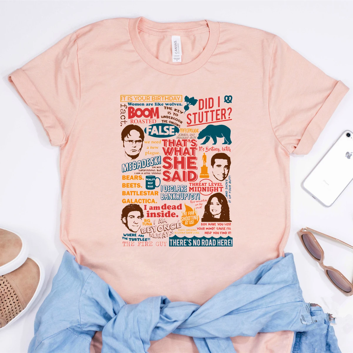 2022 Fashion The Office Quotes T-shirt Funny The Office Tv Show Inspired Shirt Dwight Schrute Michael Scott Shirts Dunder Tops