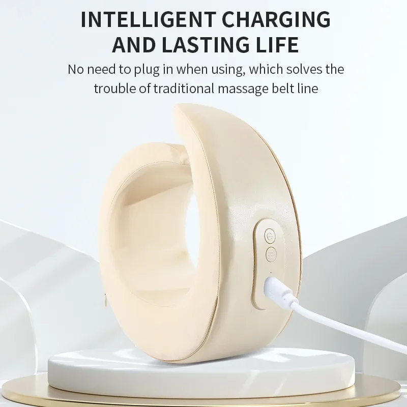 أداة تدليك الرقبة المحمولة الكتف والرقبة العجن حماية الرقبة الكهربائية على شكل حرف U العمود الفقري العنقي وسادة تدليك سريعة #4