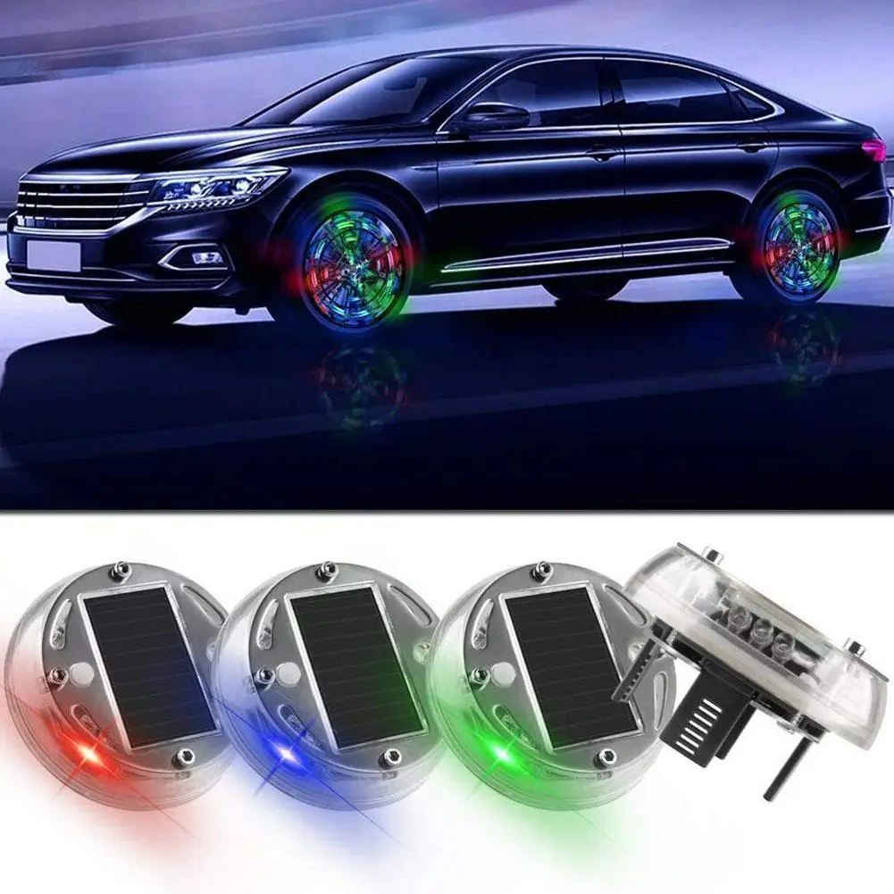 

Car RGB Solar Tire Lamp 4 Mode 12 LED Waterproof Energy Flash Wheel Tire Rim Lights for Auto Decoration Colorful Atmosphere P0R5