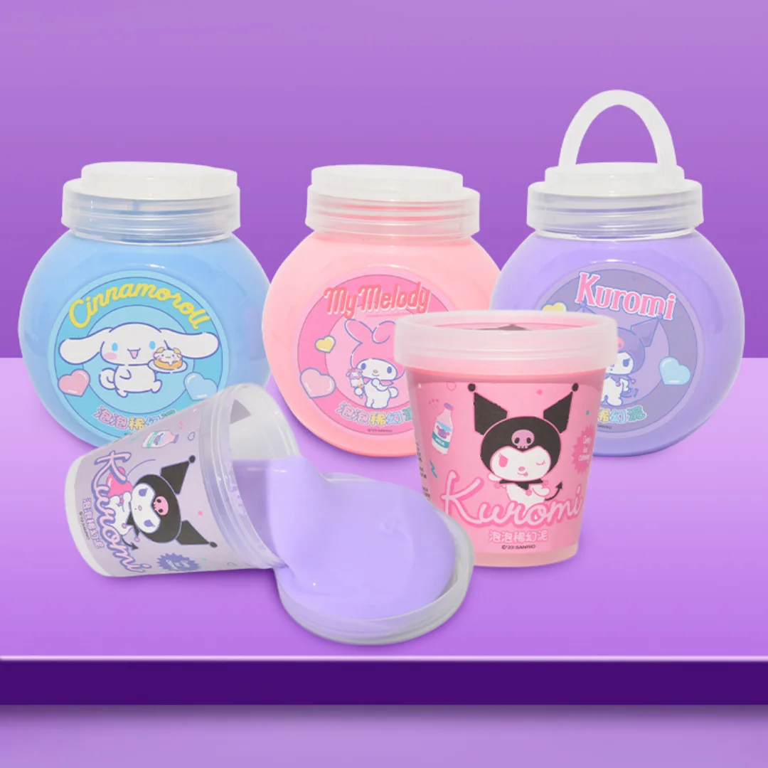 Sanrio Ton Ton Bucket Fantasy Mud Children's Bubble Clay, Silky Non-Sticky Crystal Color Mud, Liquid Squishy Toy