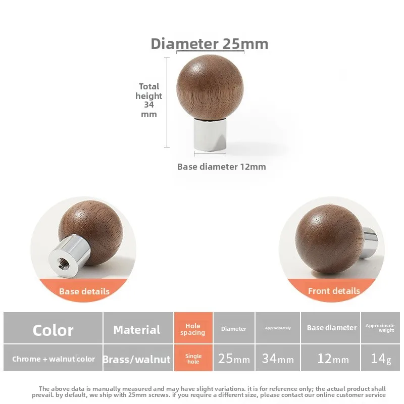 

French Retro Brass Drawer Long Handle Modern Nordic Minimalist Walnut Round Ball Silver Wardrobe Door Handle