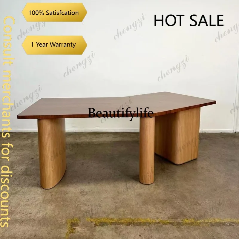 CC Medieval style solid wood desk study computer desk designer high-end writing desk