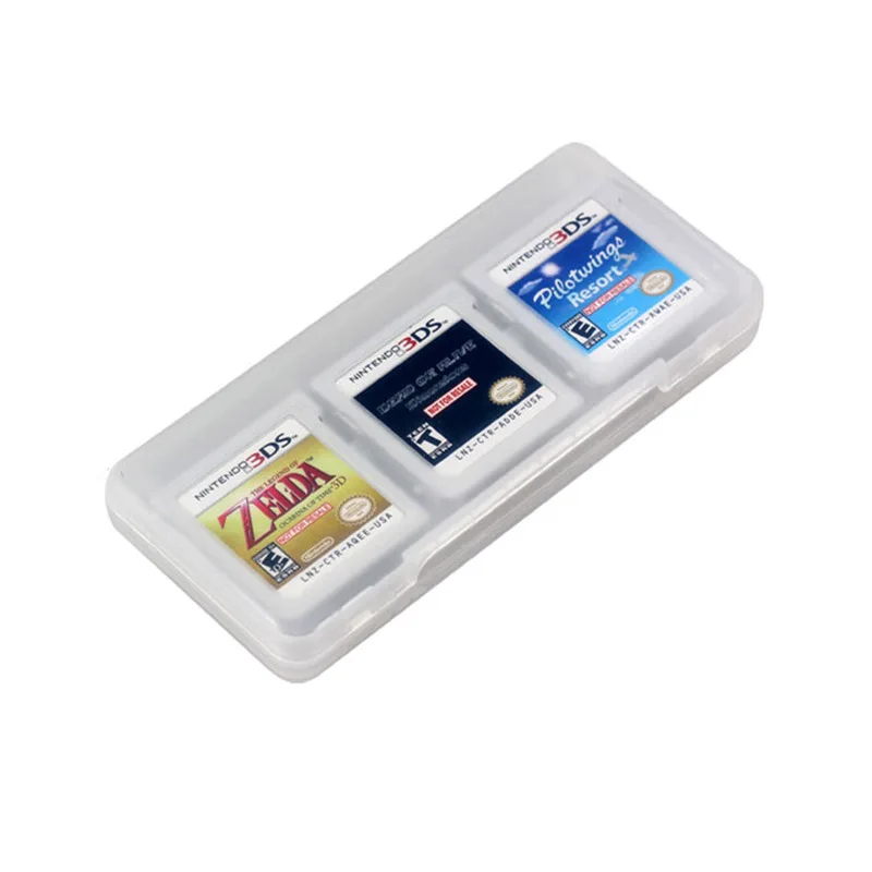 Kotak kartrid wadah penyimpanan kartu Game 6 dalam 1 bening untuk Nintendo 3DS XL LL NDS DSi