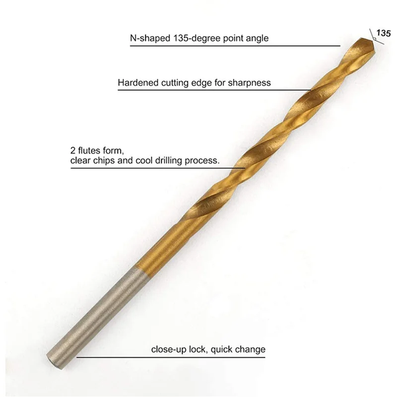 

MCGS-360 Pcs Titanium Drill Bit Set HSS Drill Bits For Metal, Steel, Wood, Plastic, Copper, Aluminum Alloy, 1Mm To 3.5Mm