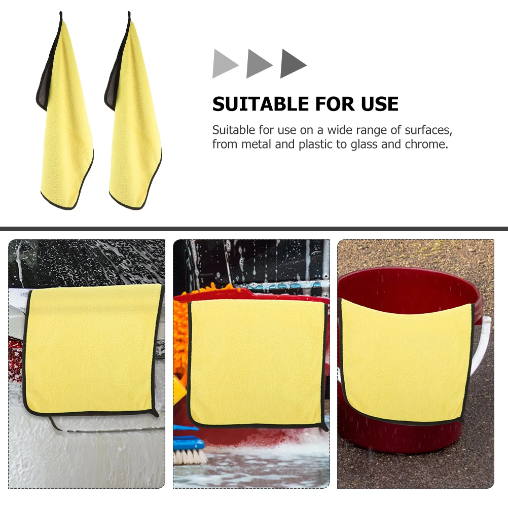 

2 Pcs CAR WASH Cleaning Cloth Towels Bike Quick Dry Fine Fiber Chamois Motorcycle Drying
