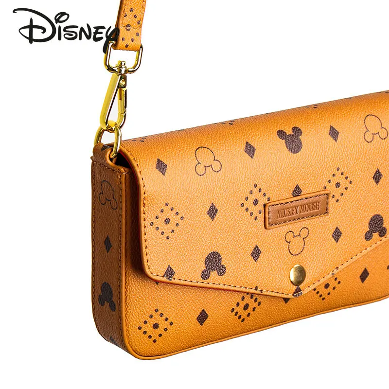 Bolsa Crossbody Disney-Mickey para Mulher, Alta Qualidade, Bolsa Móvel, Alto Sentido, Moda, Original, Nova, 3 em 1