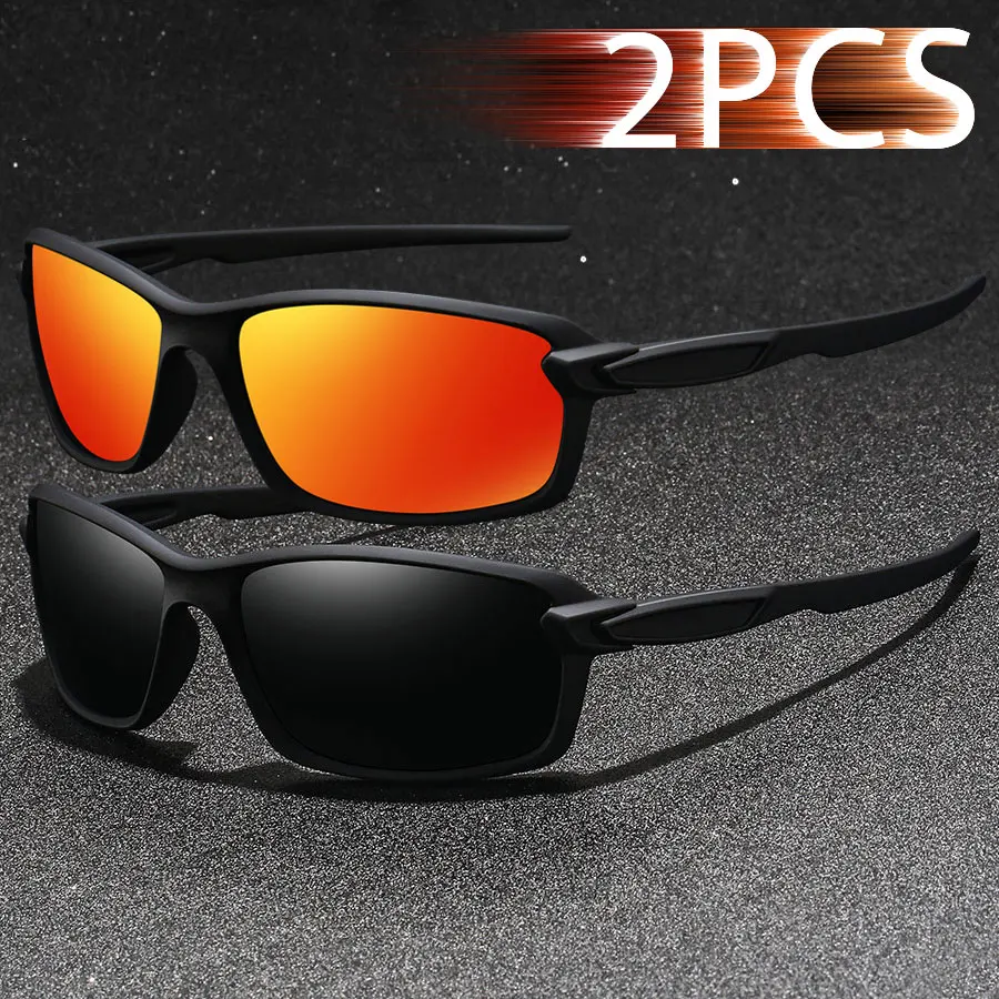 2 Stück Modische Vintage-Sportsonnenbrille für Männer und Frauen, Geeignet für Laufen, Bergsteigen und Radfahren