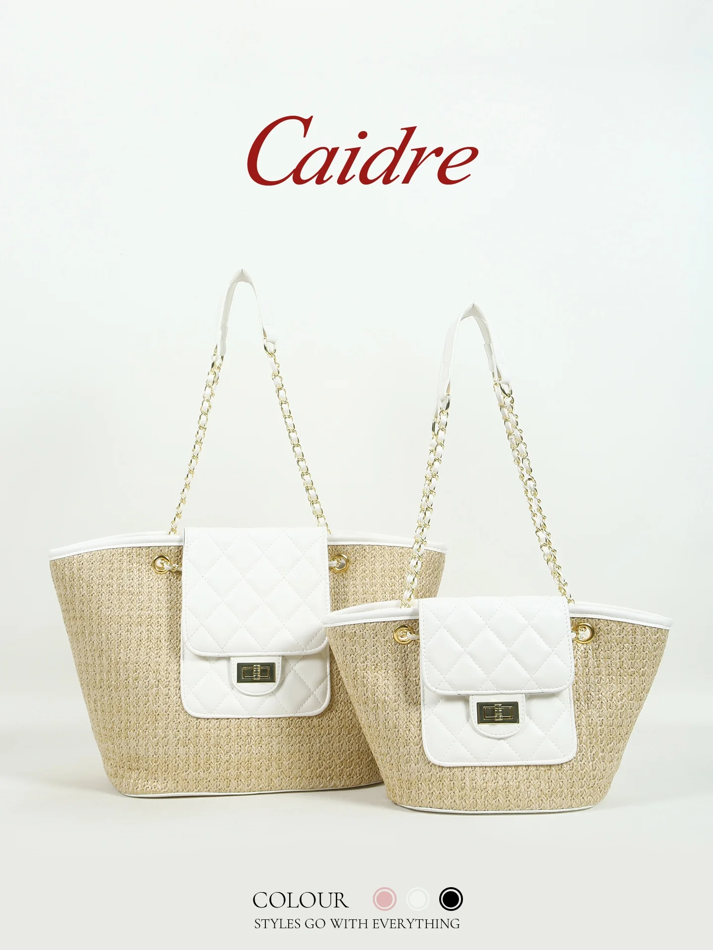 

Caidre Handwoven Straw Beach Bag Summer Vacation Tote Lazy Shoulder Single Handle Basket Korean Style Travel Bag Underarm
