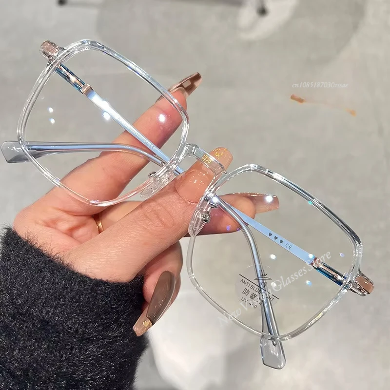 موضة قصر النظر نظارات للنساء الرجال جديد اللون مربع شفاف النظارات ريترو ناقص الديوبتر النظارات البصرية وصفة طبية #3