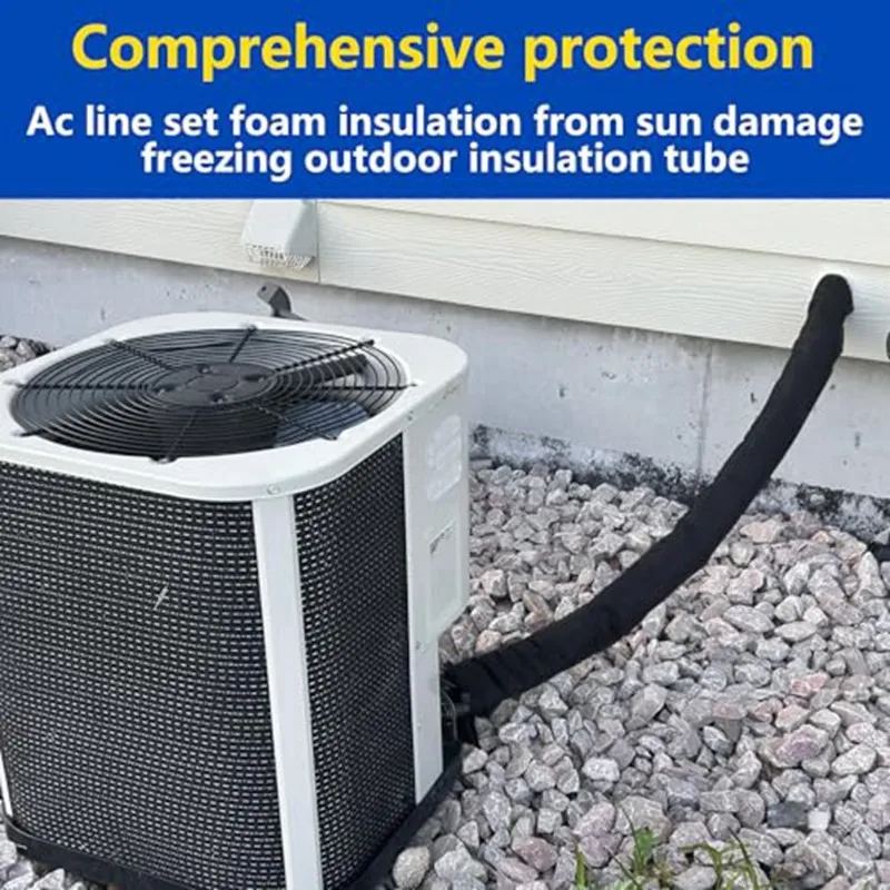 【24H SALE】Zipper Flexible Copper Line Insulation Sleeve For Central Air Conditioning For Mini Split Systems Copper Pipe Covers