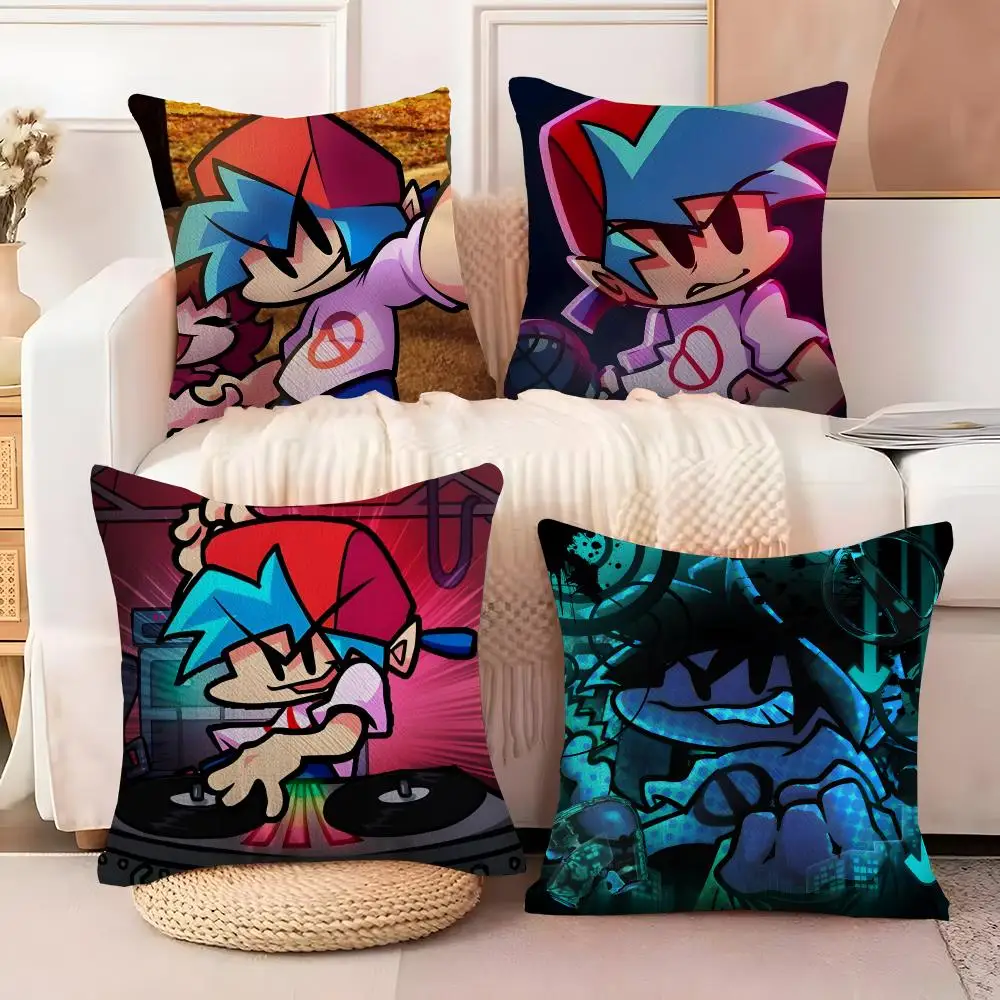 Game Friday Night Funkin Cushion Cover  Plush Fabric Soft Double Sided Print Sofa Cushion Cover Throw Pillow Covers
