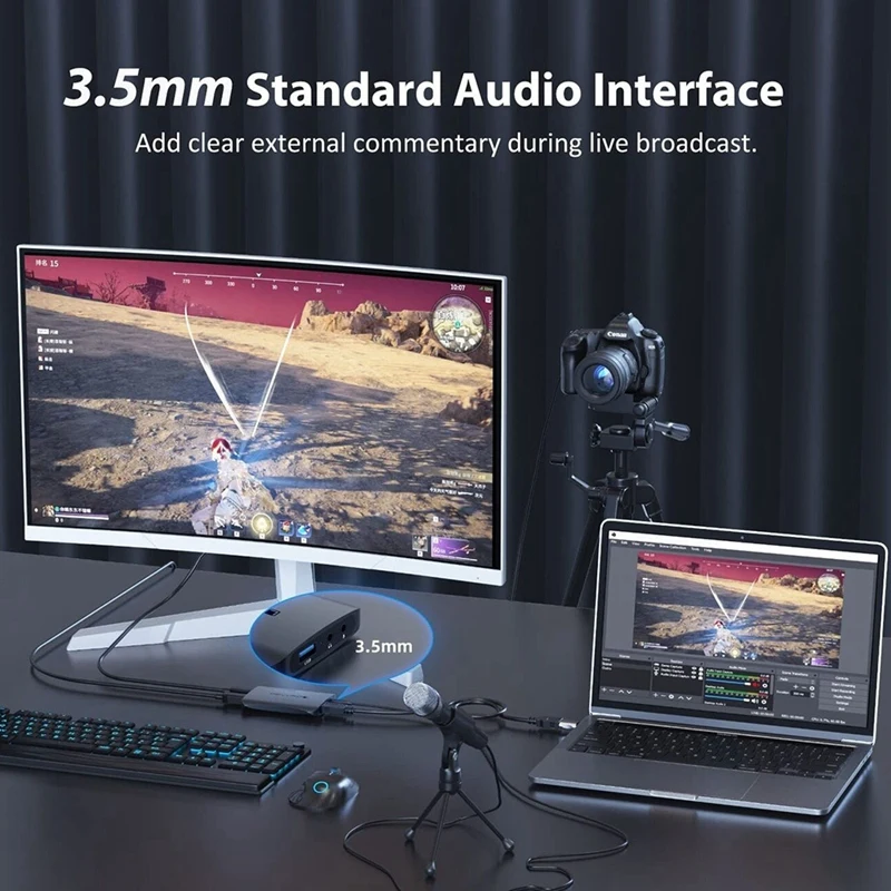 Audio Video Capture Card 1080P 4K 60HZ Game Capture Card With Loop Out Capture Card For Live Streaming Broadcasting Easy To Use