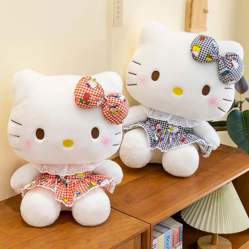 Sanrio Hello Kitty juguetes de peluche Anime Kawaii Hello Kitty Kt gato 58cm decoración de la habitación peluches Kawaii Animal juguete Ragdoll regalos de navidad para el hogar