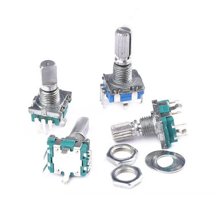 5PCS Half / Plum axis rotary encoder, handle length 15mm / 20mm code switch/ EC11 / digital potentiometer with switch 5Pin