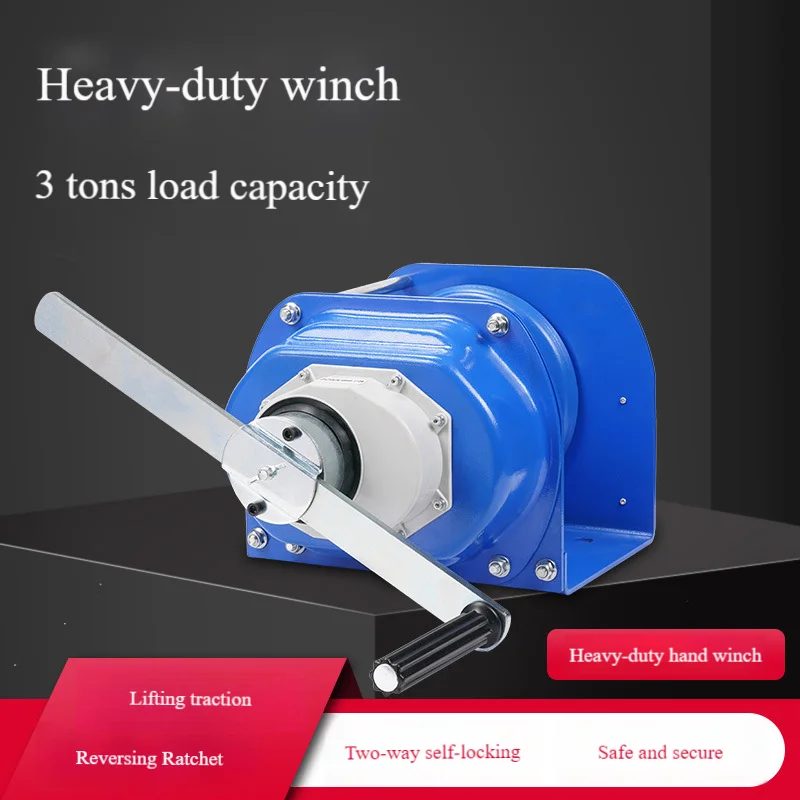 1 Ton Hand Winch, 2-3 Ton Manual Locking Cable Hoist with Brake, Factory Direct from Hangzhou Mike