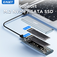 Eaget M.2 SATA NVMe SSD CASE 10Gbps External Enclosure Adapter M & B Key Type-c to USB-A/C