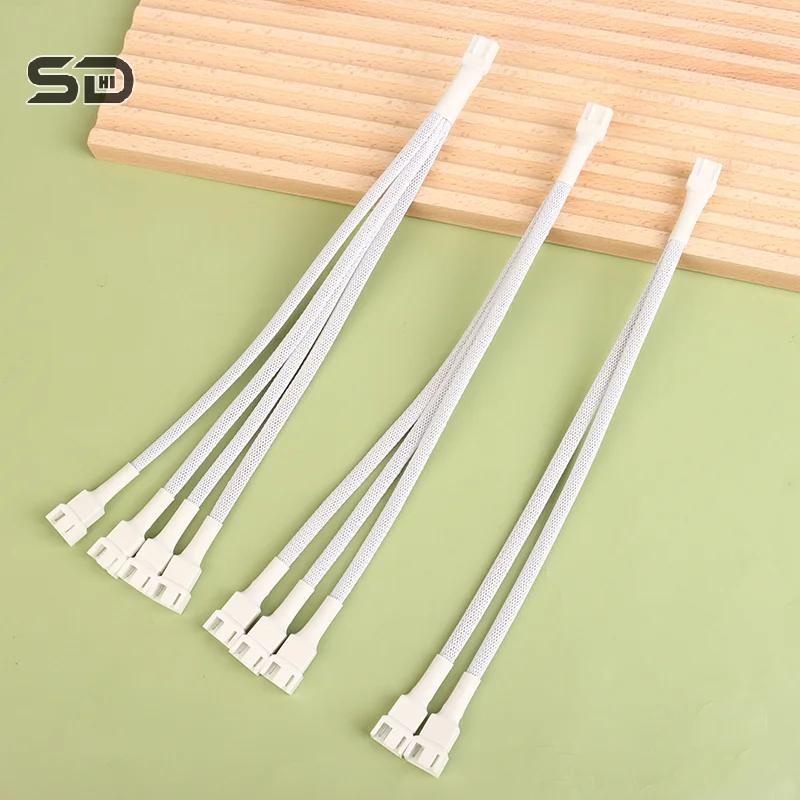 70 Degree 4 Pin 1 To 1/2/3/4 Motherboard CPU Fan Computer Case Fan Extension Adapter Cable PWM Female To 4 Pin Splitter Cable