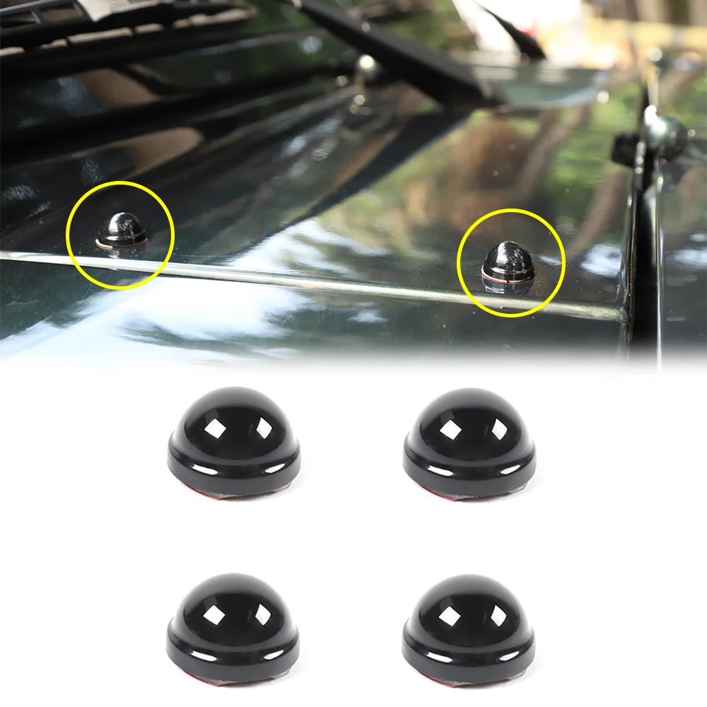 

4PCS Car Front Hood Engine Screw Protection Cover Stickers Trim for Jeep Wrangler JK 2007-2017 2/4-Door Exterior Accessories