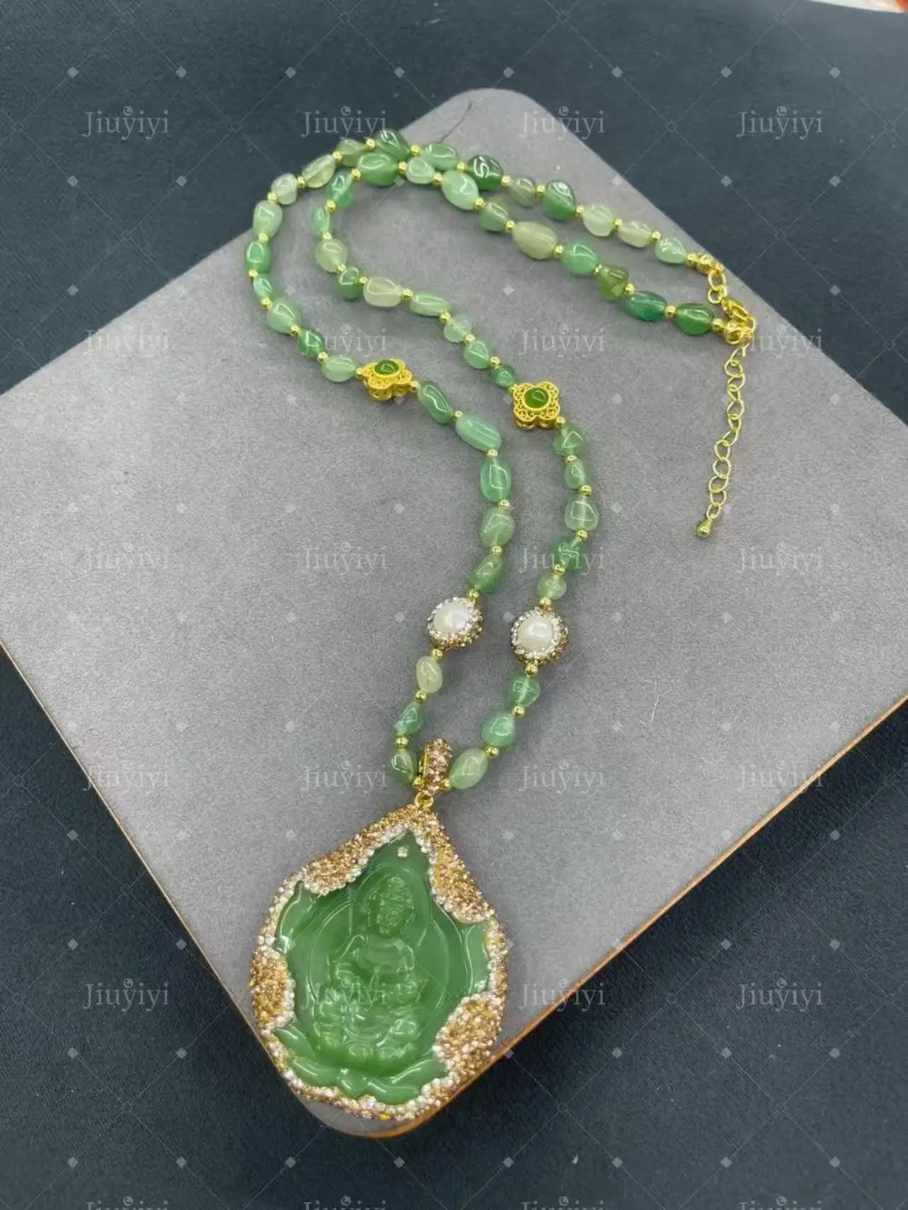 موديل جديد 2025، معنى زن المخفي بين الرقبة: قلادة جيد قوانيين الزمرد، ترتدي الميمون الشرقي على الجسم #3